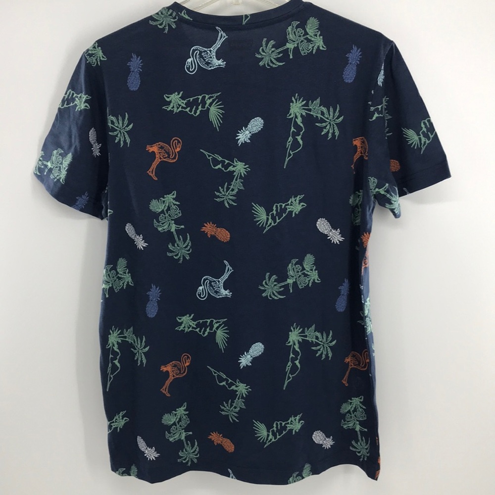 NEW Levis Top Dress Blues Shirt Tropical Print Palm Blue Size Medium - Picture 8 of 14